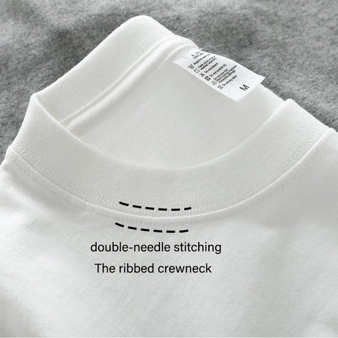 Dukeen Oversized Summer T Shirts for Men-280gsm Cotton Plain Short Sleeve Top